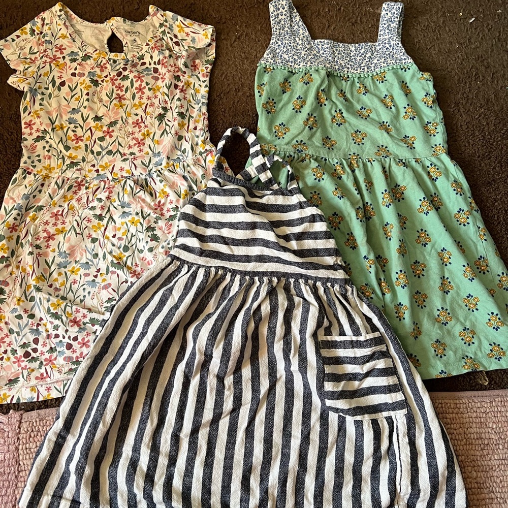 Toddler girls casual dresses. Brand carters, cat and jack, bobcat girls.